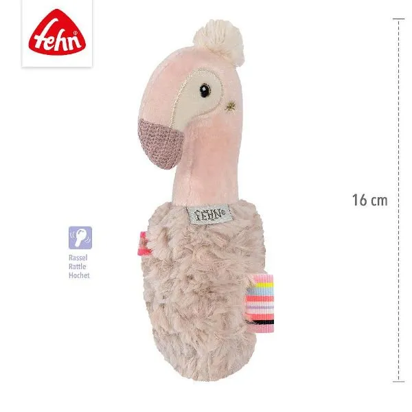 Fehn – Staaf Grijpspeeltje Rammelaar Flamingo