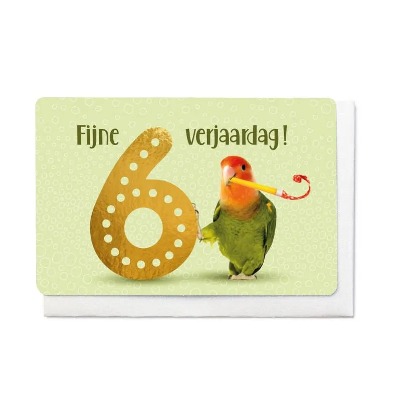 Wenskaart – Vintage FIJNE VERJAARDAG! 6 JAAR