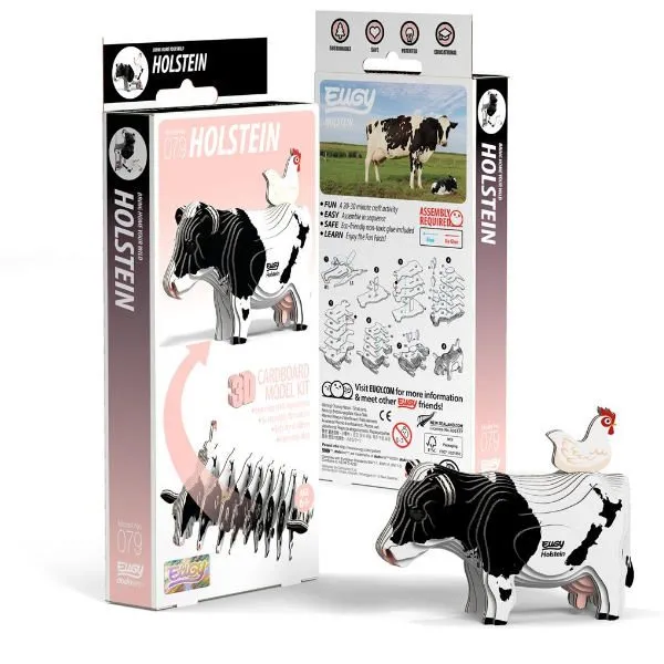 Eugy 3D cardboard model kit – Holstein Koe