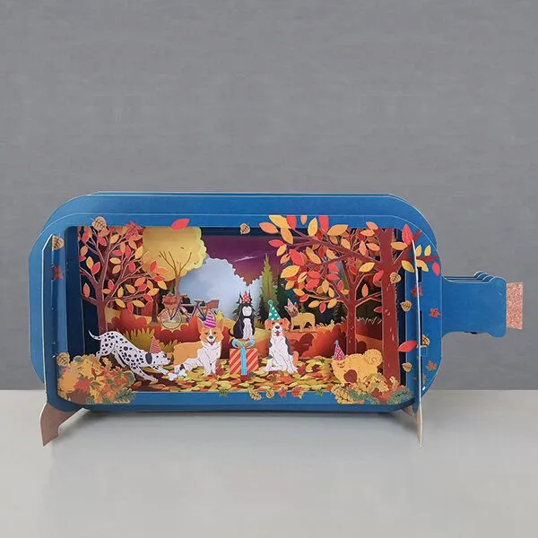 Wenskaart Message in a Bottle Kaart – Dogs