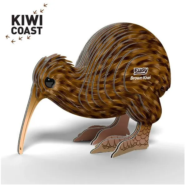 Eugy 3D cardboard model kit – Bruine Kiwi