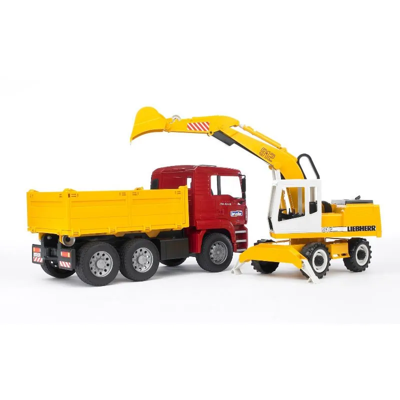 Bruder – MAN TGA Kiepwagen + Liebherr Excavator Kraan