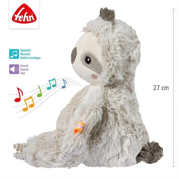 Fehn – Slaapknuffel Luiaard, met muziek optie