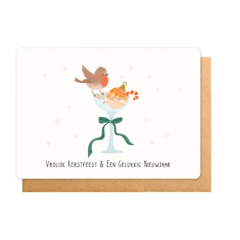 Wenskaart Little Stories VROLIJK KERSTFEEST & EEN GELUKKIG NIEUWJAAR