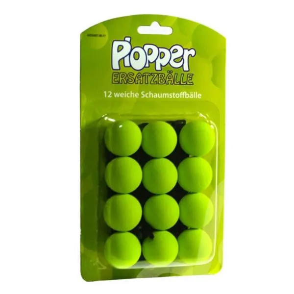 Plopper vervangballen 12 stuks fluo groen