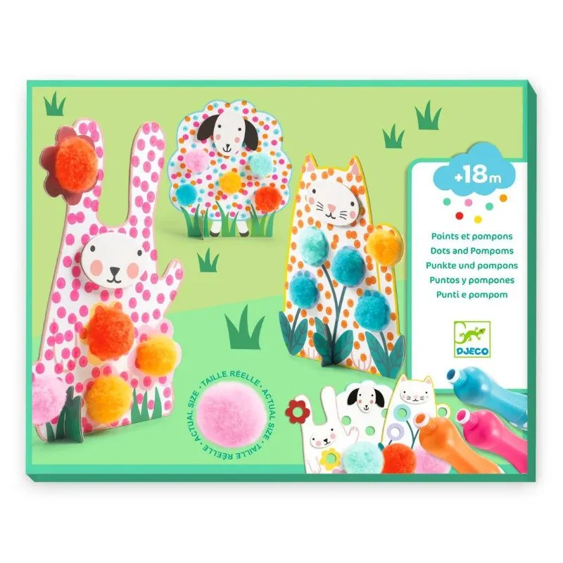 Djeco Puntjes en Pompons in het Gras