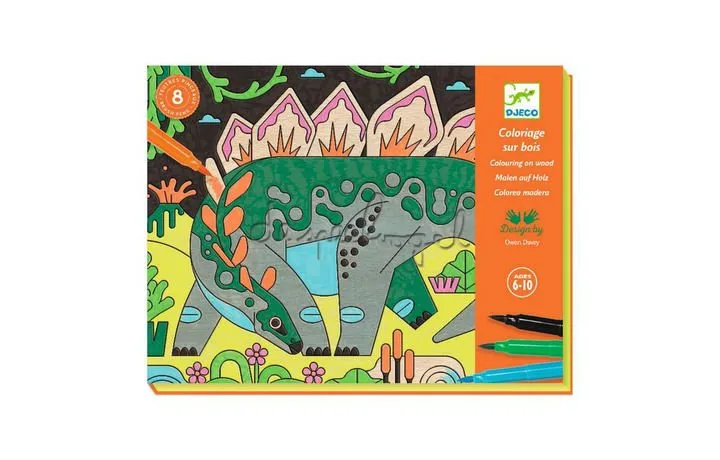 Djeco – Kleuren op Hout – Dino Wereld