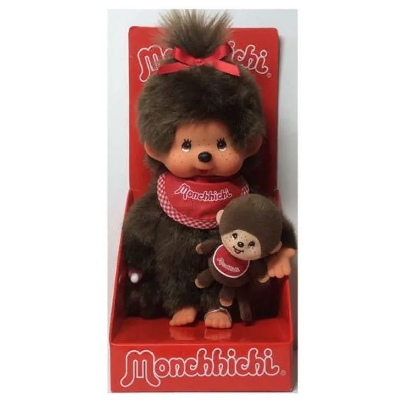 Monchhichi Meisje met Mini Monchhichi
