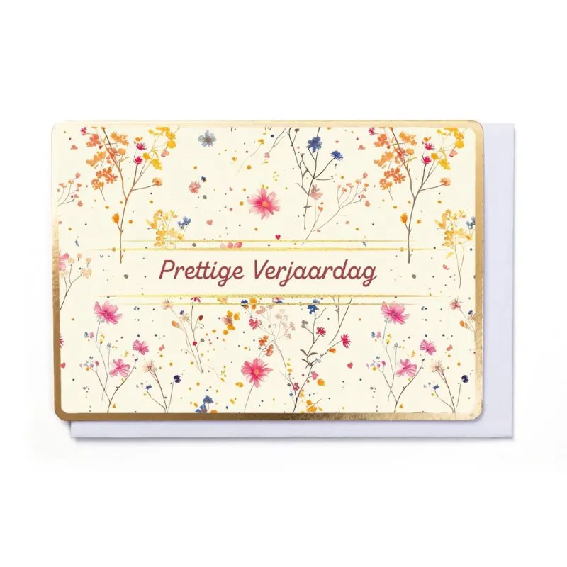 Wenskaart – Flowerbomb PRETTIGE VERJAARDAG