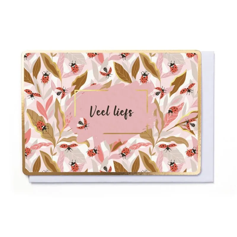 Wenskaart – Flowerbomb VEEL LIEFS