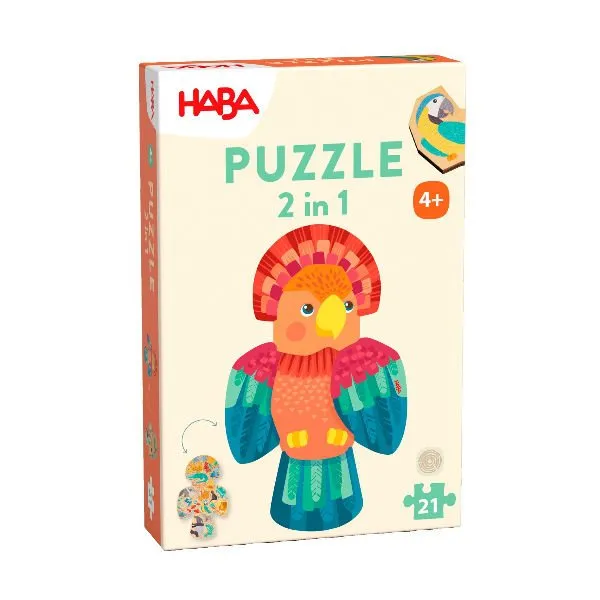 Haba – Puzzel 2in1 Papegaai 21st