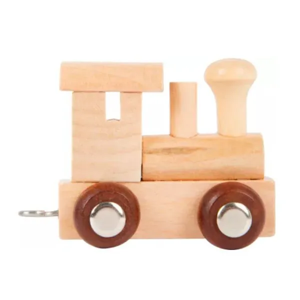Houten trein locomotief (metalen wieldop)