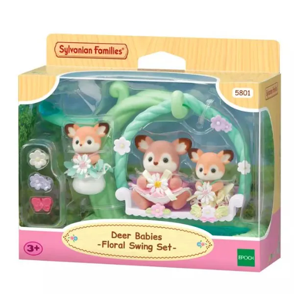 Sylvanian Families – Herten Baby’s, Bloemen Schommel Set