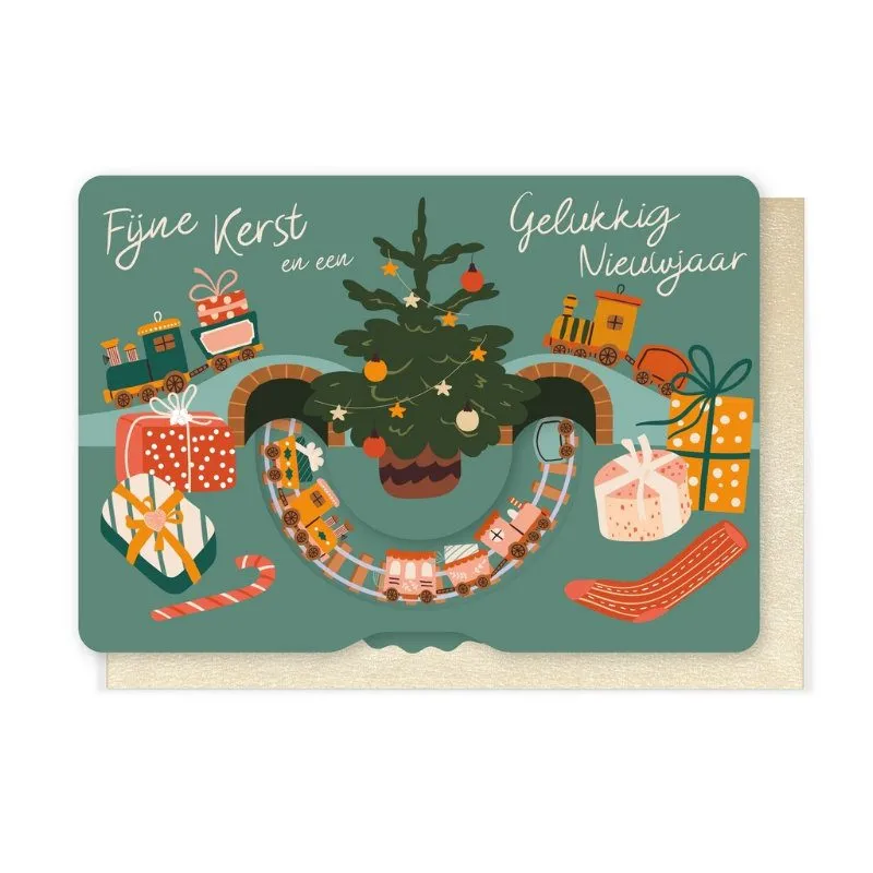 Wenskaart A Slide Story FIJNE KERST EN GELUKKIG NIEUWJAAR