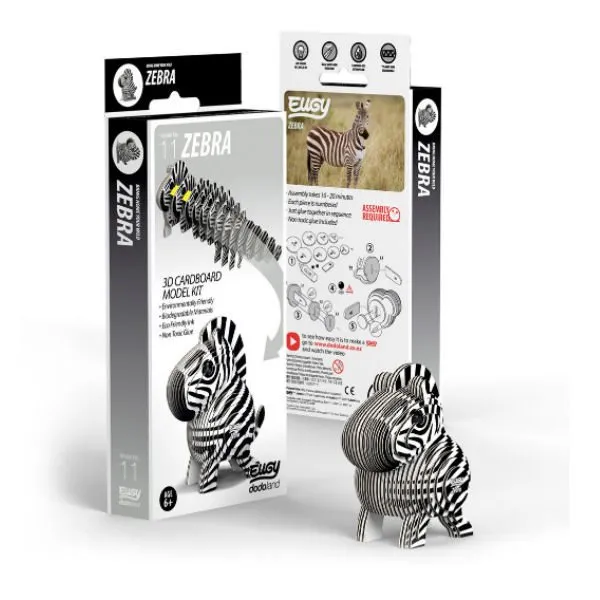 Eugy 3D cardboard model kit – Zebra