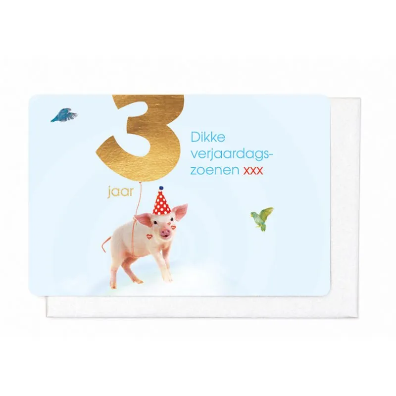 Wenskaart – Vintage 3 Jaar