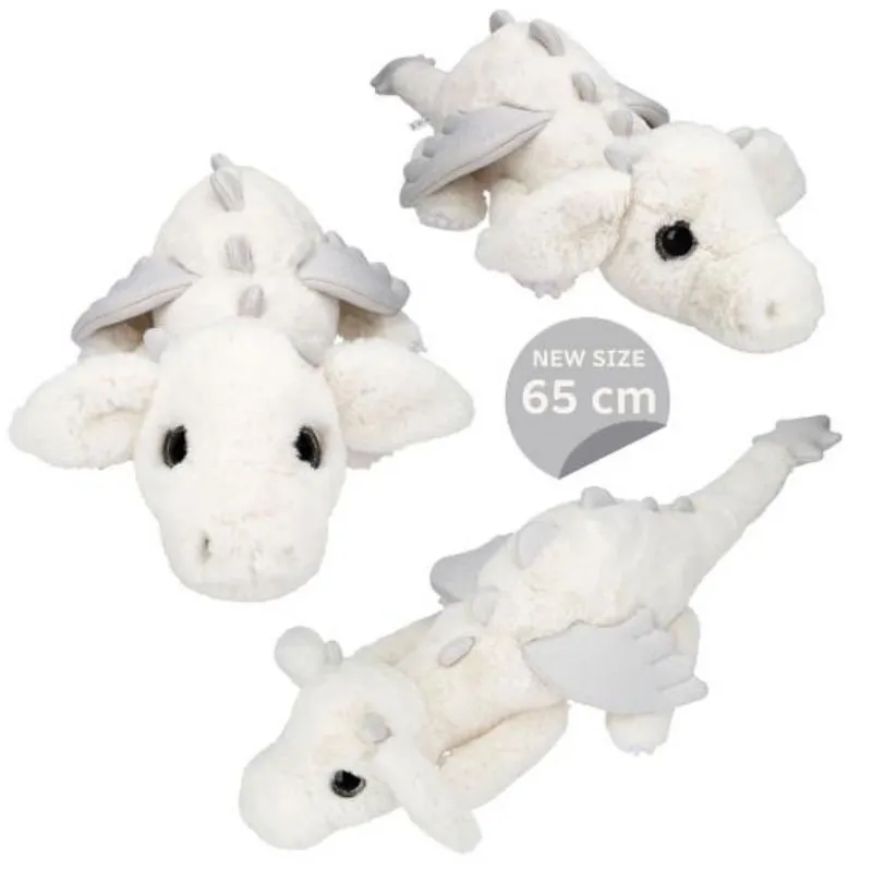 SNUKIS Knuffel Draak Wit 65 cm
