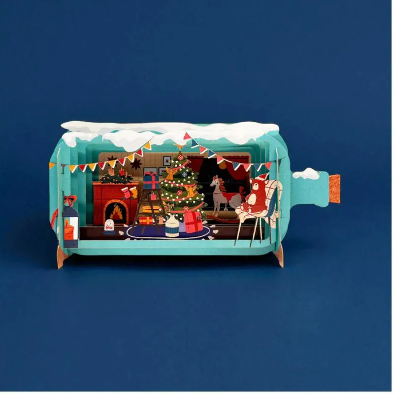 Wenskaart Message in a Bottle CHIRSTMAS HOME