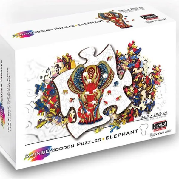 2D Rainbowooden Puzzle – Olifant