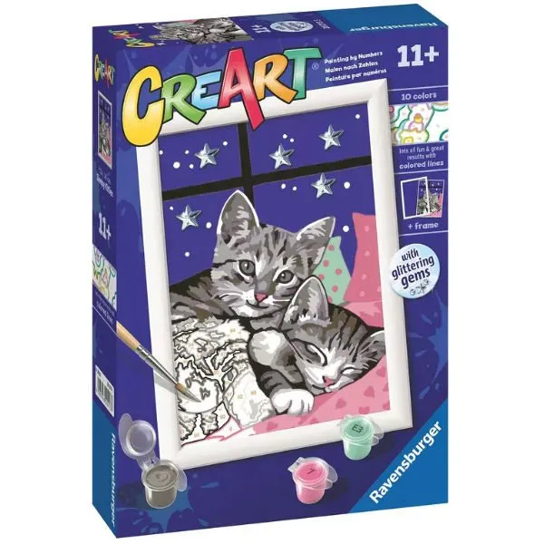 CreArt schilderen op nummer – Slapende Katten Glitter