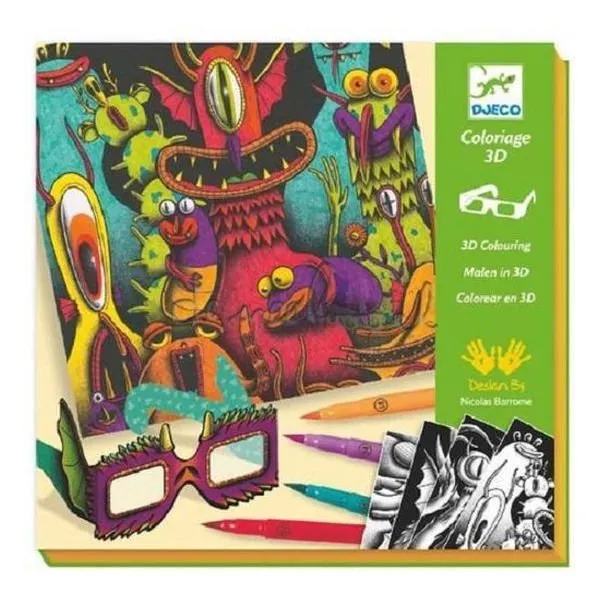Djeco – Funny Freaks Kleuren met 3D effecten