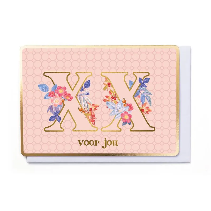 Wenskaart – Flowerbomb XX VOOR JOU