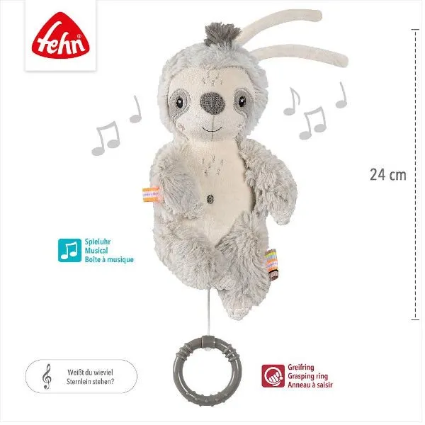 Fehn – Mini Muziekknuffel Luiaard