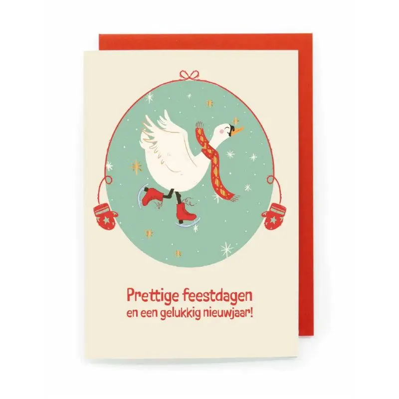 Wenskaarten Doosje 8st PRETTIGE FEESTDAGEN EN EEN GELUKKIG NIEUWJAAR!