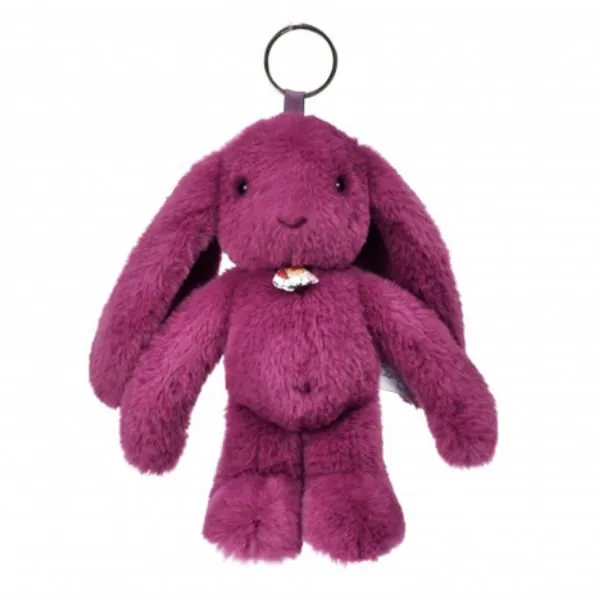 Histoire d’Ours – Fleurette Konijn Tas Bedel – Sleutelhanger 18 cm Pruim
