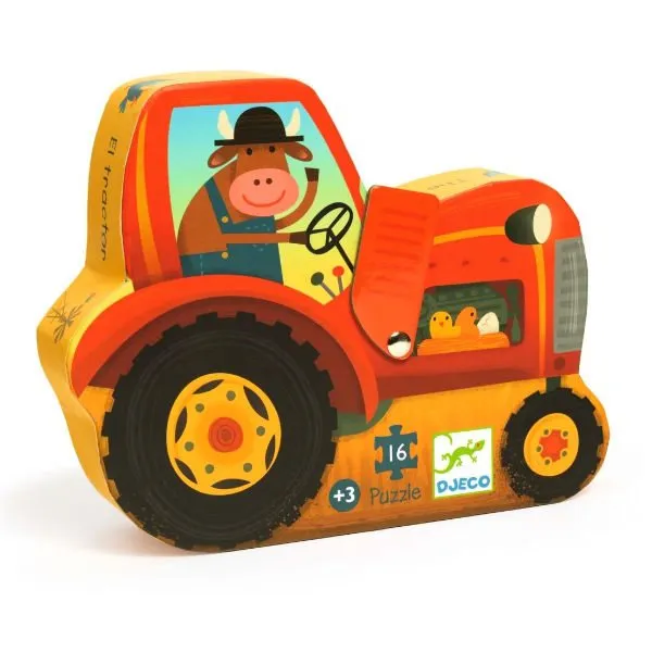 Djeco – Puzzel Tractor 16 Stukjes