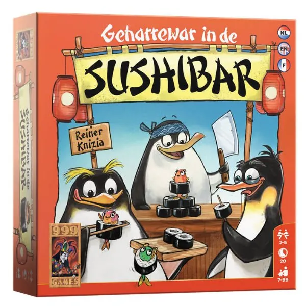 999 Games – Geharrewar in de Sushibar Dobbelspel