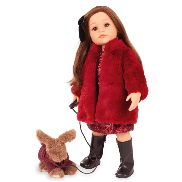 Götz -“Hannah and her dog Polly”, Jubilee, bruin haar, bruine ogen, 50 cm
