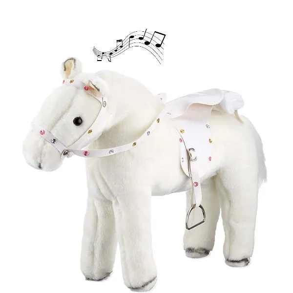 Götz – Boutique, paard met zadel en teugel, “Witte bliksem”, met geluid