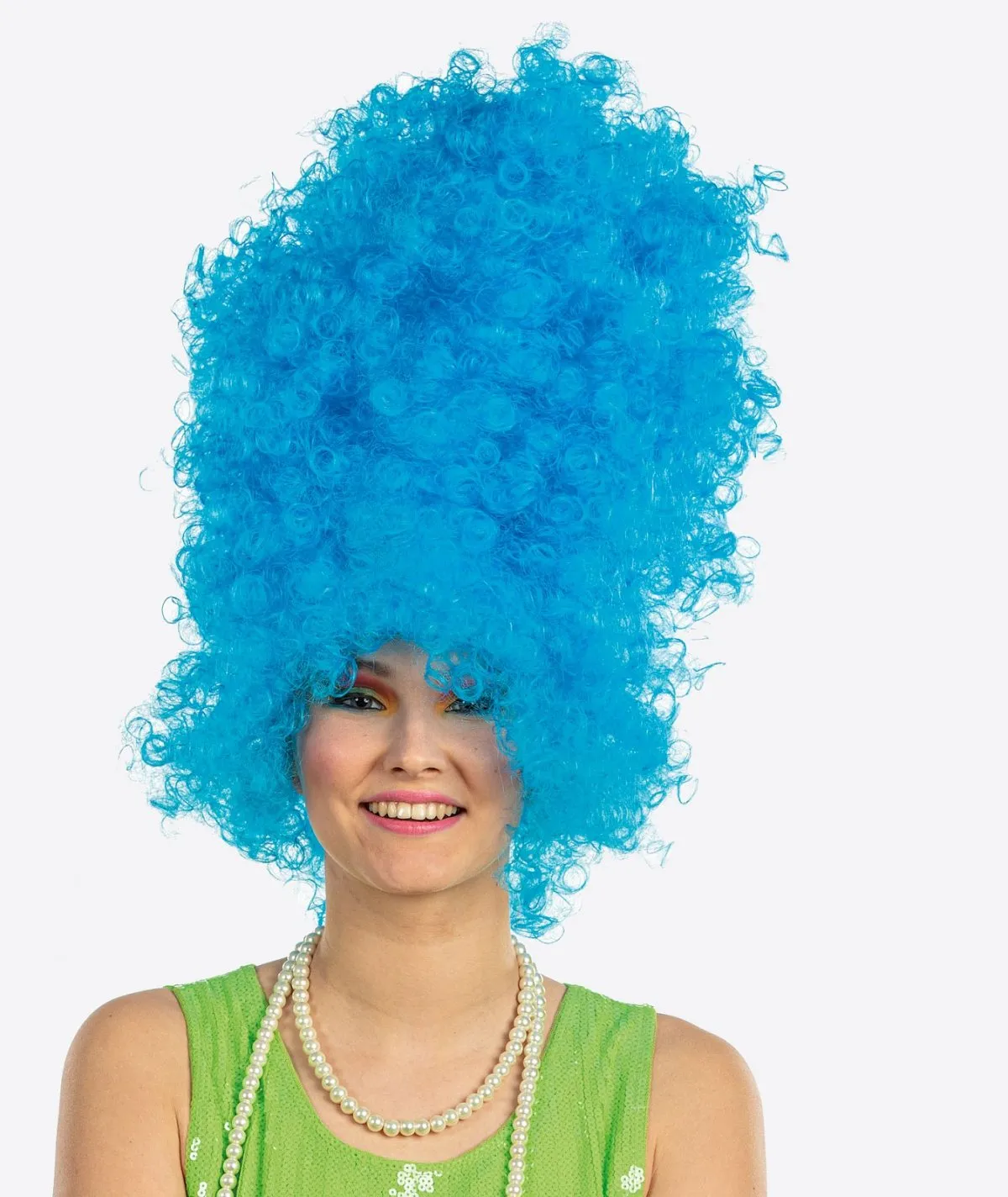 Pruik hoog blauw