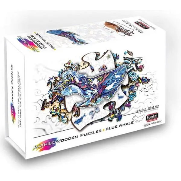 2D Rainbowooden Puzzle – Blue Whale