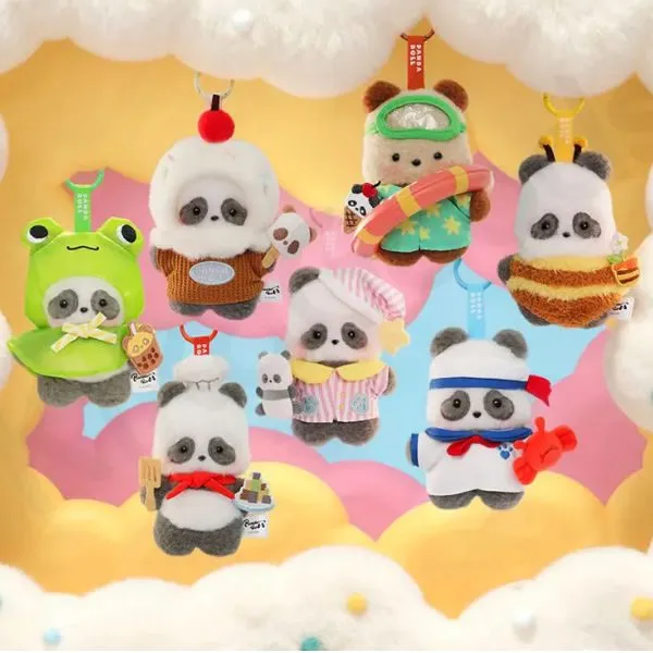 Panda Roll Happy Weekend Series Plush Keychain Blind Box