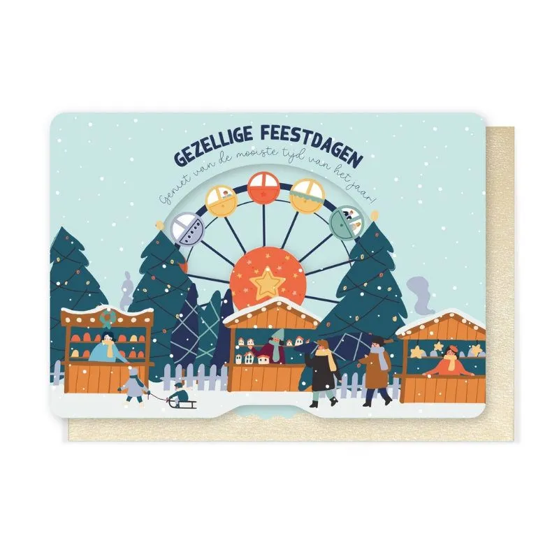 Wenskaart A Slide Story GEZELLIGE FEESTDAGEN - GENIET VAN DE MOOISTE TIJD VAN HET JAAR