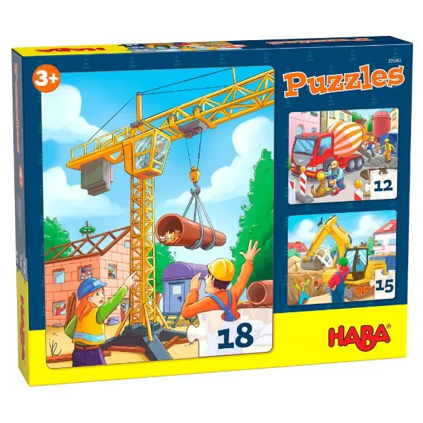 Haba – Puzzel Bouwvoertuigen 12/15/18st